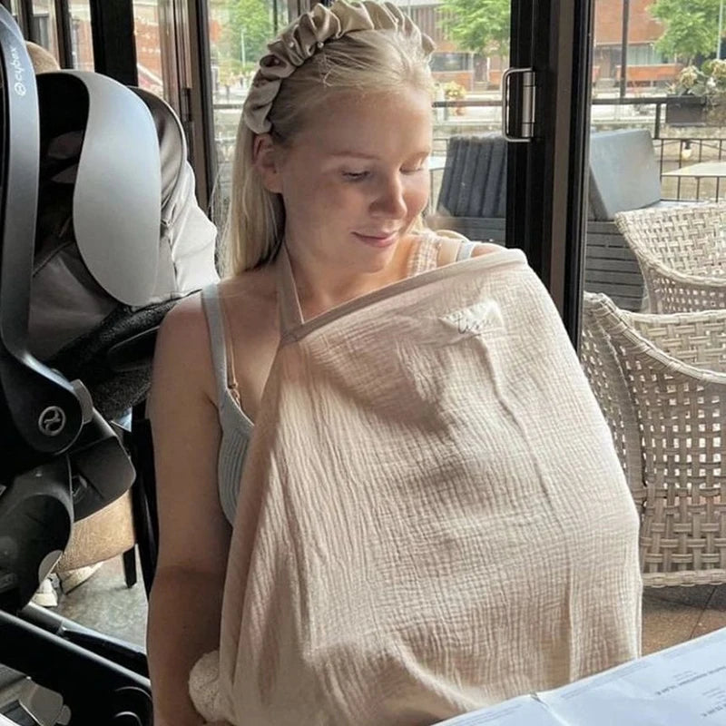 Couverture d'allaitement pour maman – Accessoire en coton doux pour préserver l'intimité et la poussette
