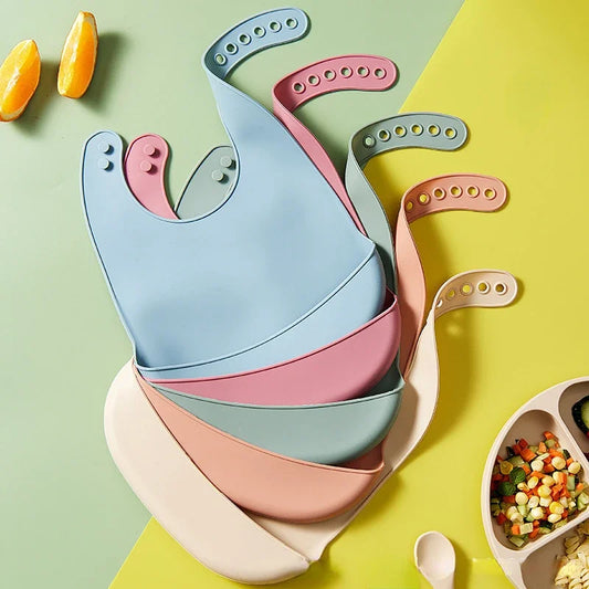 Adjustable Soft Silicone Waterproof Baby Bib (BPA-Free)