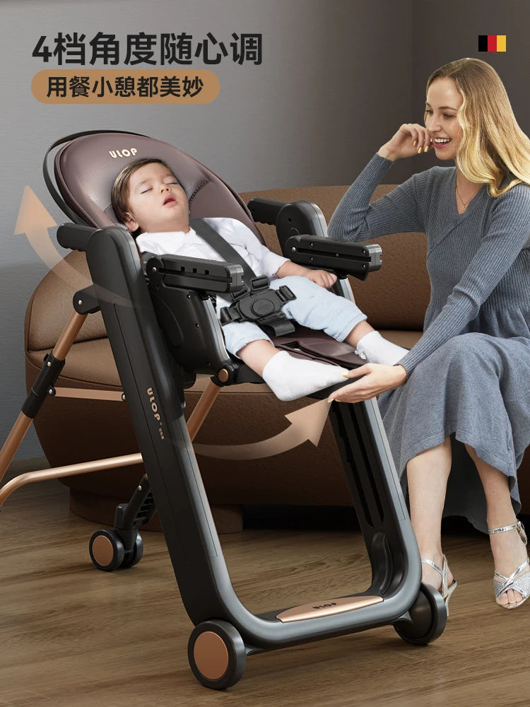 High-End Foldable Baby Highchair – Adjustable, Safe & Stable Dining Seat