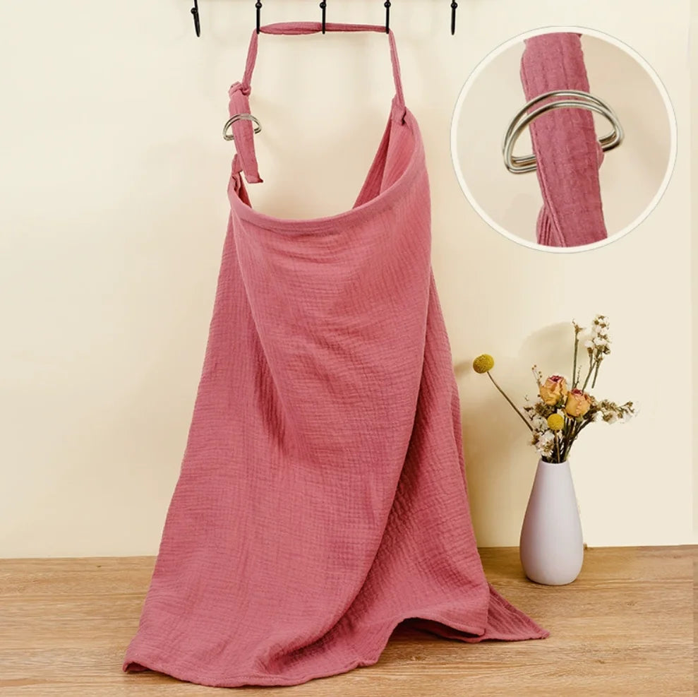 Breathable Muslin Nursing Apron – Cotton Baby Feeding Cover