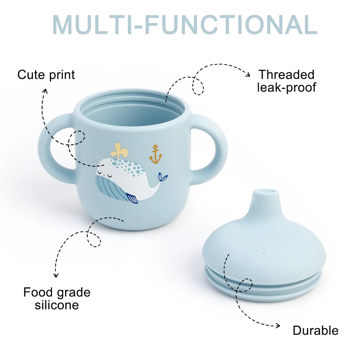 Gobelet de voyage pour bébé – Gobelet d'alimentation en silicone lavable au lave-vaisselle