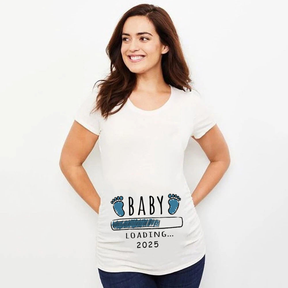 T-shirt de maternité « Bébé en route pour 2025 » – Annonce de grossesse