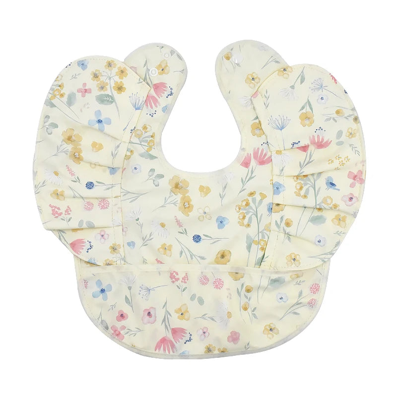 Nordic Style Baby Bib – Waterproof Short Sleeve with Pocket