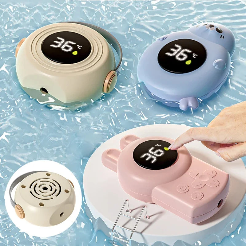 Toddler Bath Water Toy – Blue Seal Floating Thermometer & Sensor