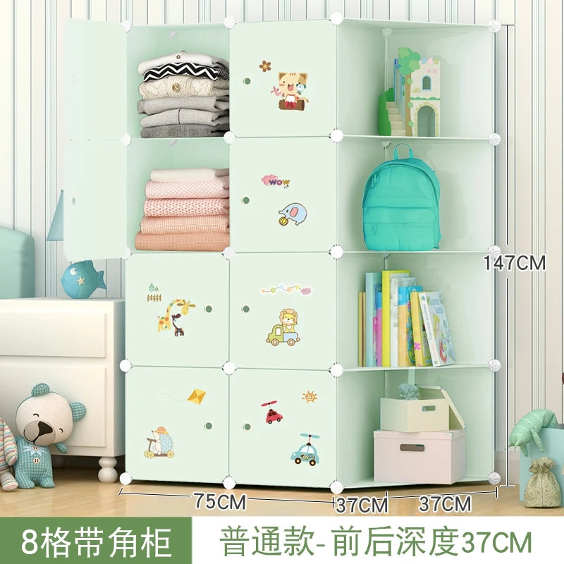 Armoire en plastique pour enfants – Organisateur de vêtements moderne et minimaliste