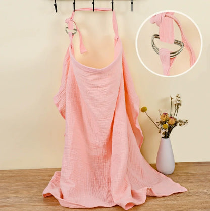 Breathable Muslin Nursing Apron – Cotton Baby Feeding Cover