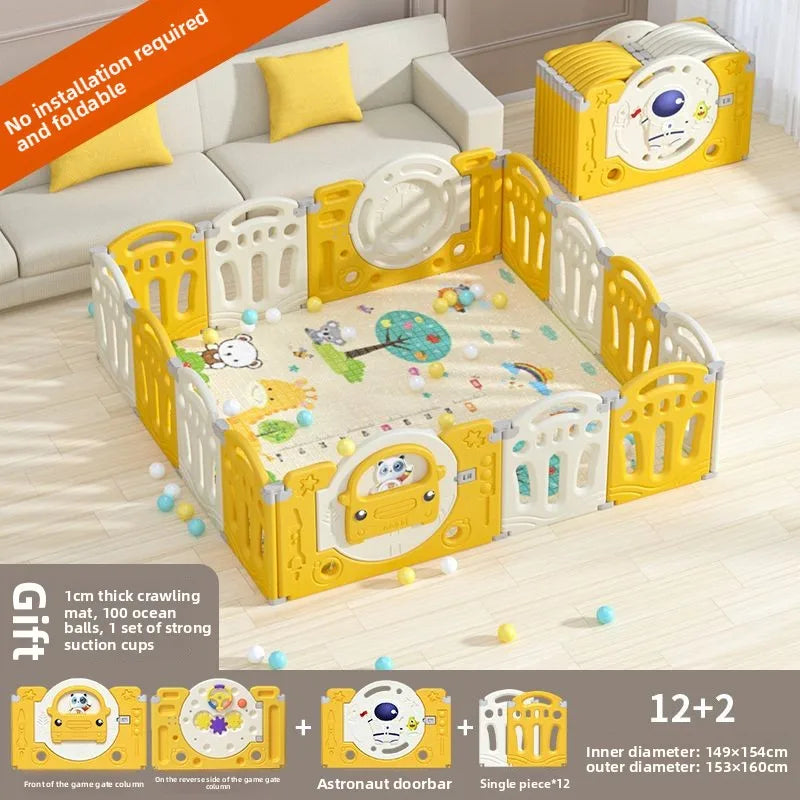 Foldable Baby Playpen with Crawling Mat – Safe & Ready to Use