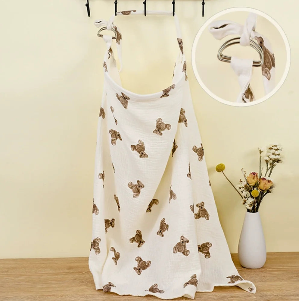 Breathable Muslin Nursing Apron – Cotton Baby Feeding Cover