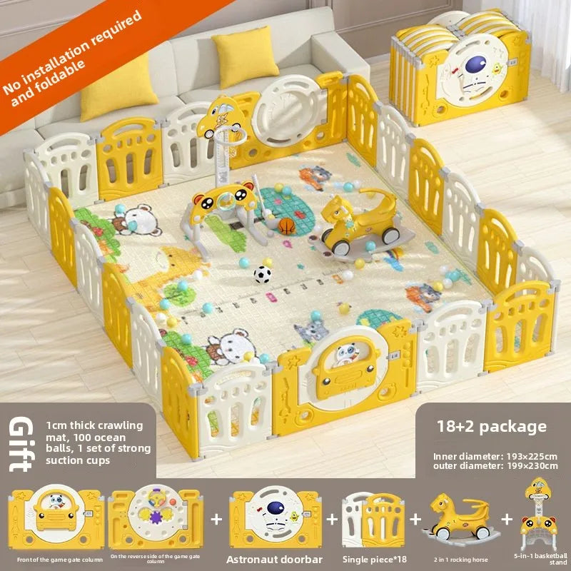 Foldable Baby Playpen with Crawling Mat – Safe & Ready to Use