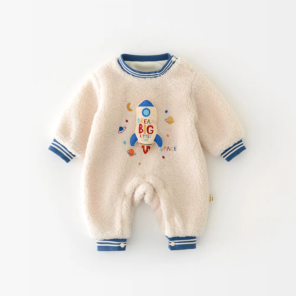 Combinaison bébé en polaire épaisse pour filles