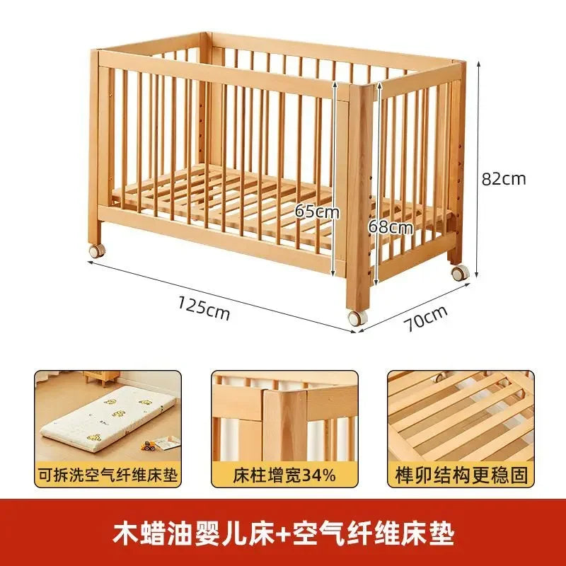 Convertible Baby Bassinet – Guardrail & Rolling Design