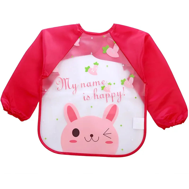 Bavoir-salopette imperméable à manches longues pour bébé