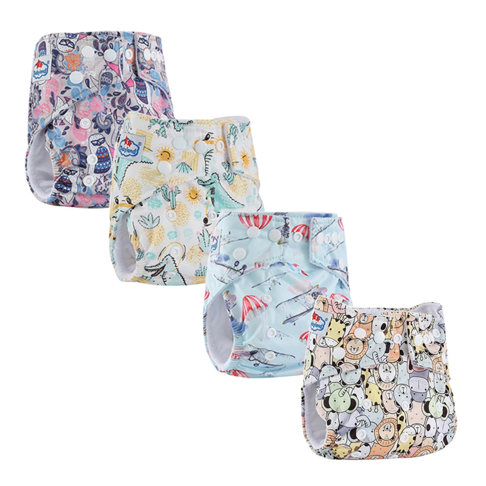 Couches lavables Babyland – Lot de 4, imperméables et écologiques pour peaux sensibles