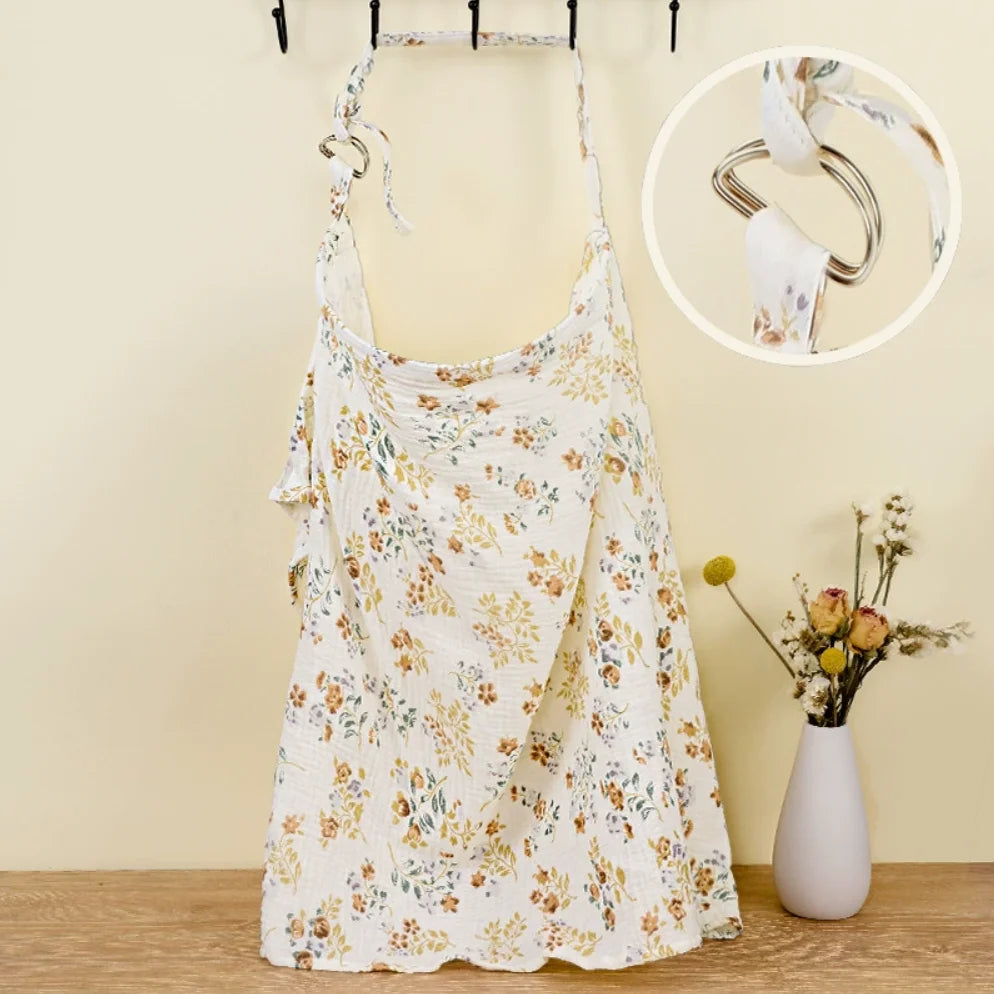 Breathable Muslin Nursing Apron – Cotton Baby Feeding Cover