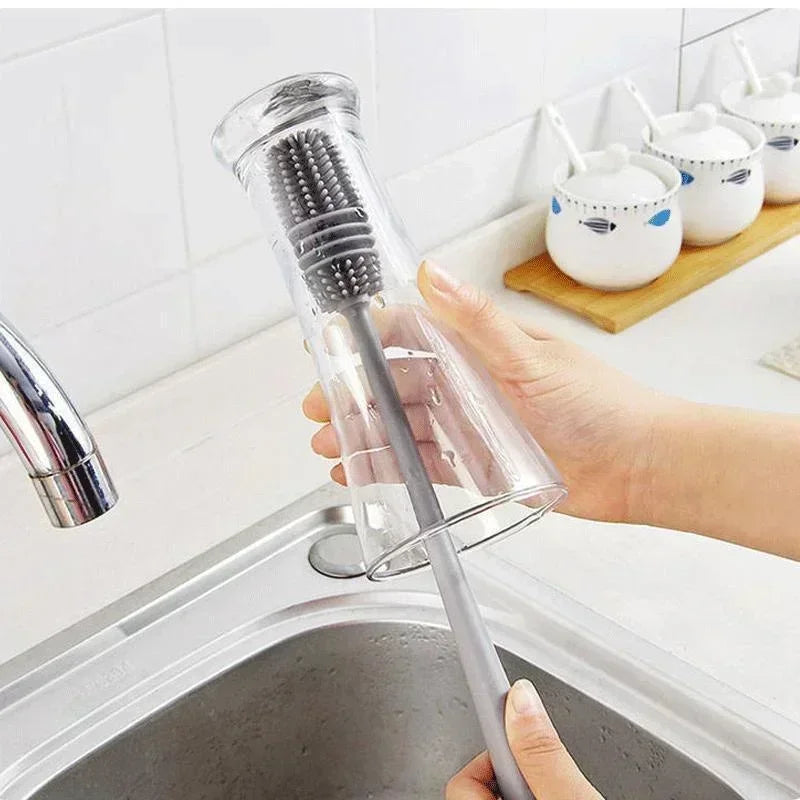 Long Handle Silicone Brush | Bottle, Cup & Glass Cleaning Tool