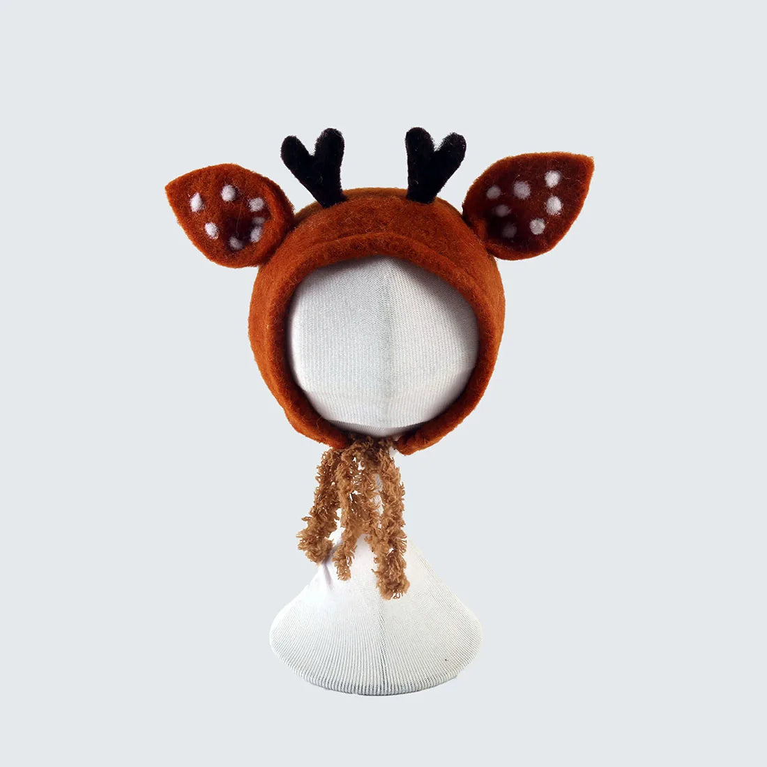 Bonnet à fleurs en feutre de laine mignon en forme de renard pour nouveau-né