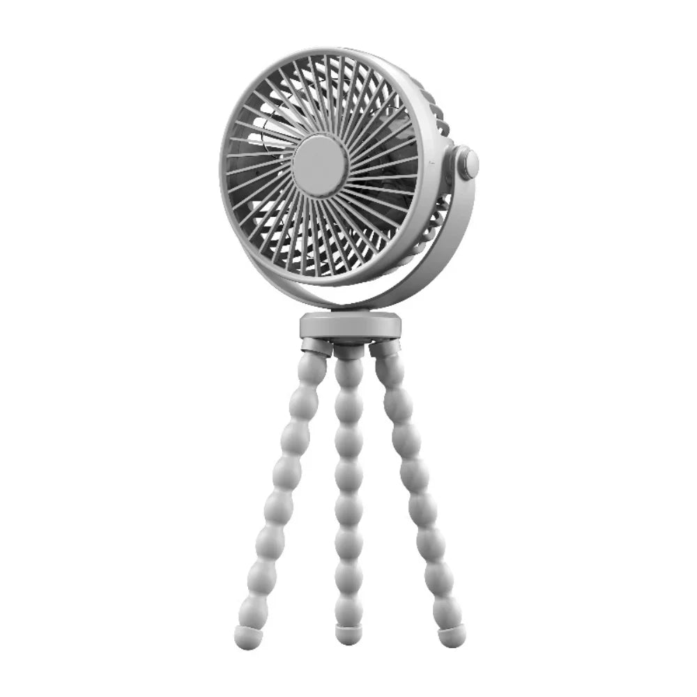Mini Portable 3-Speed Stroller Fan – 360° Rotatable & Rechargeable 5000mAh