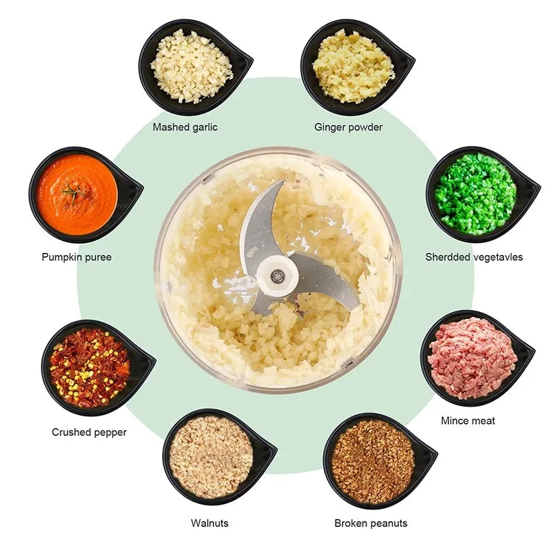 Portable Electric Baby Food Chopper – Wireless USB Mixer for Veggies & Ginger