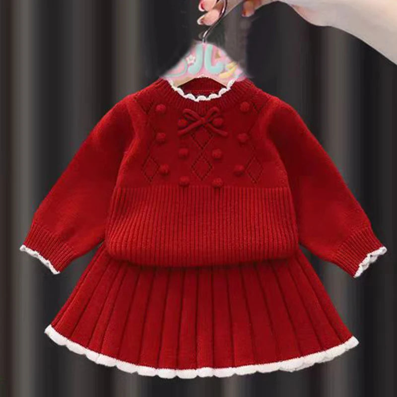 Christmas Knit Outfit for Baby Girls
