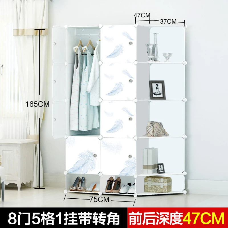Armoire bébé minimaliste – Cube en plastique et rangement en tissu