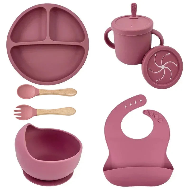 Kit d'alimentation pour bébé – Assiette à ventouse, tasse et couverts