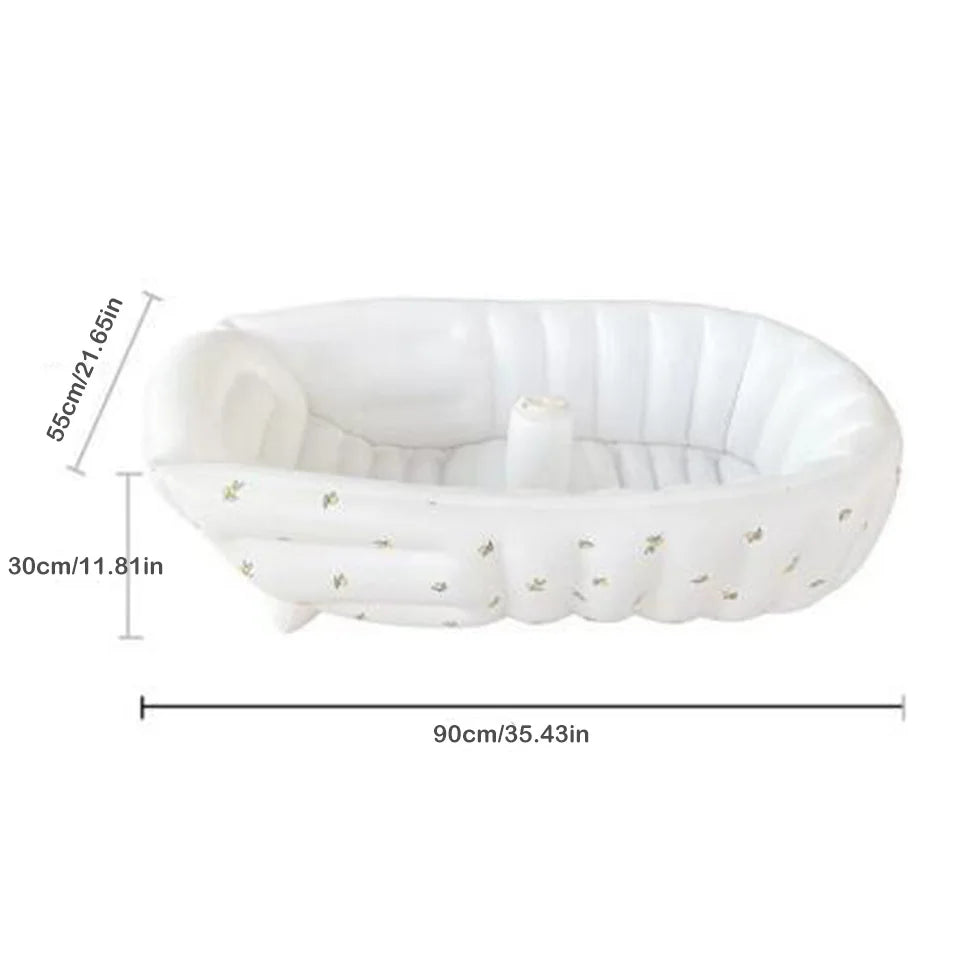 Baignoire gonflable portable – Piscine pour bébé antidérapante avec pompe à air