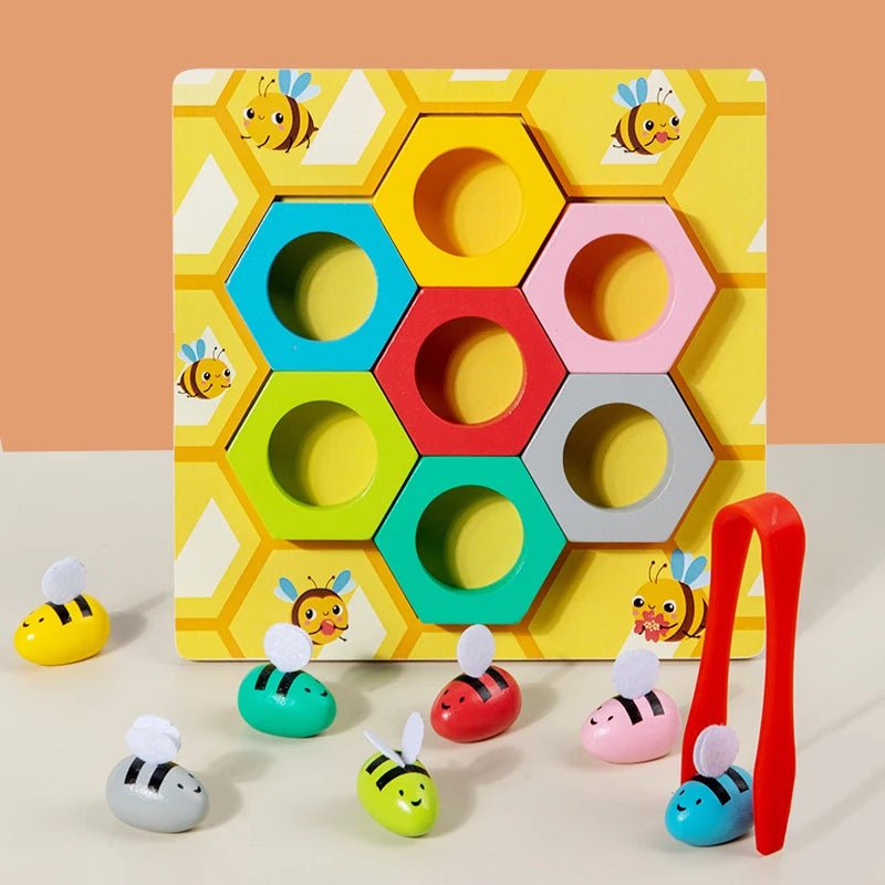 Montessori Bee Clip Beads Toy – Color & Fine Motor Skill Trainer