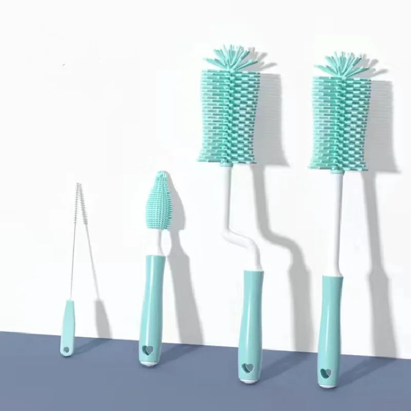 Kit de nettoyage en silicone à 360° | Brosse pour biberons, tétines et pailles