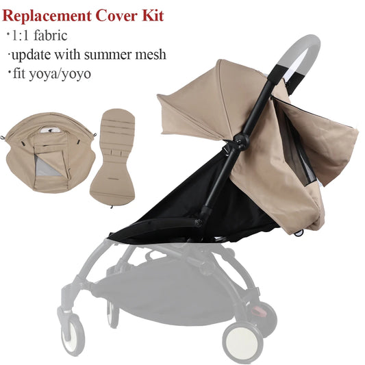 175° Canopy Cover & Seat Cushion Kit – Mesh Sunshade for YOYO/Yoya Strollers