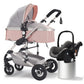 3-in-1 Foldable Baby Stroller – High Landscape, All-Season Carriage