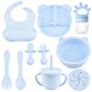 Kit d'alimentation pour bébé – 9 pièces en silicone avec bavoir