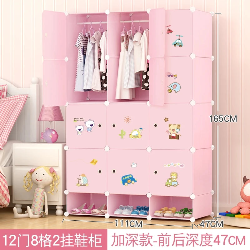 Armoire en plastique pour enfants – Organisateur de vêtements moderne et minimaliste