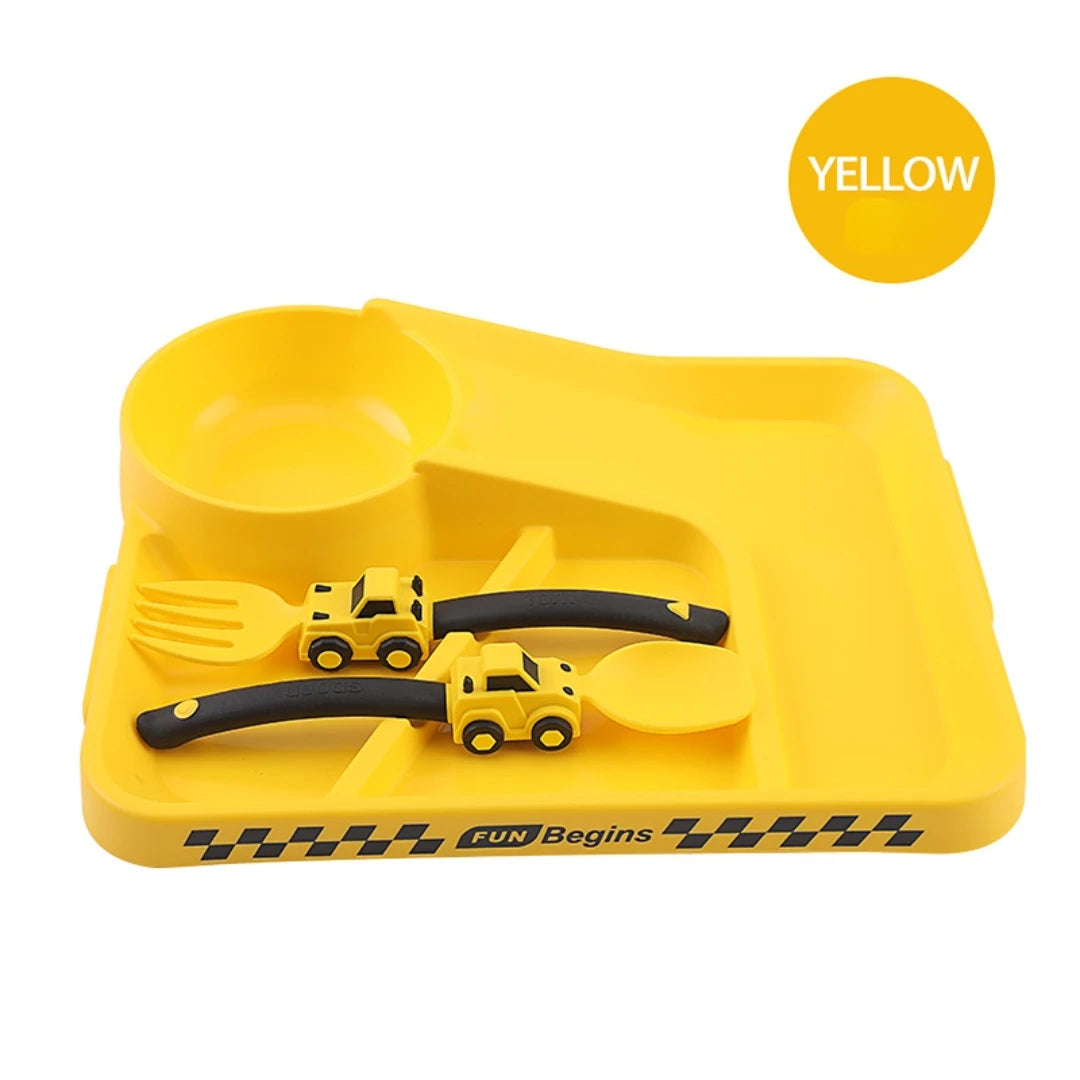 Infant Dinnerware – Spoon, Fork & Plate Kids Feeding Set