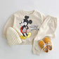 Mickey Print 2-Piece Set – Kids Cartoon Long Sleeve Top & Sweatpants