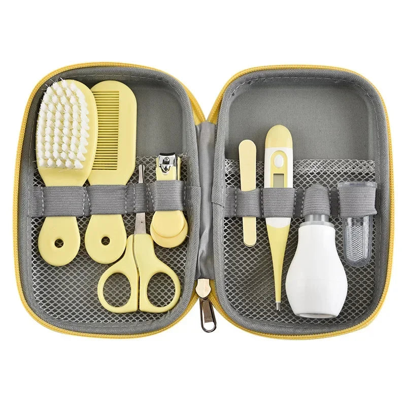 Ensemble de soins pour bébé 8 pièces – Inhalateur nasal, ciseaux à ongles et sac