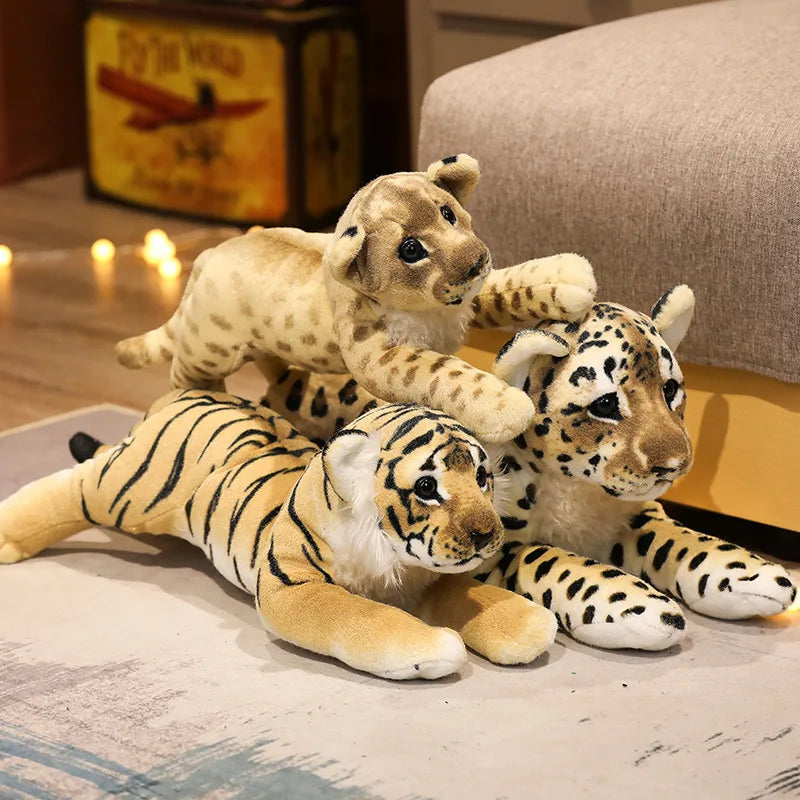 Peluche Lion, Tigre et Léopard – Jouet en peluche doux pour enfants