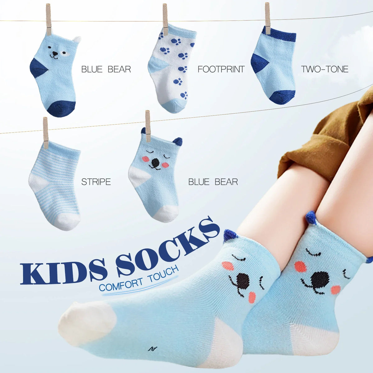 Chaussettes bébé en coton doux