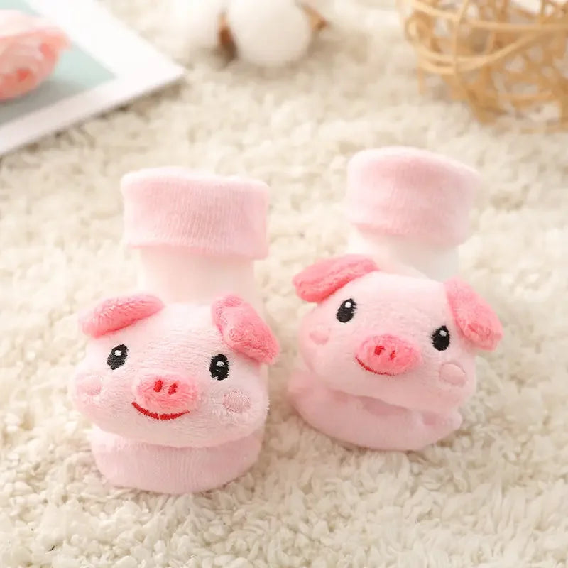 Non-Slip Cartoon Socks with Sound for Babies