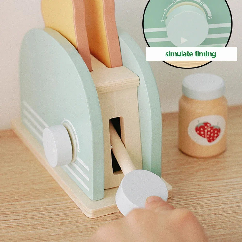 Grille-pain en bois – Jeu de petit-déjeuner factice pour enfants