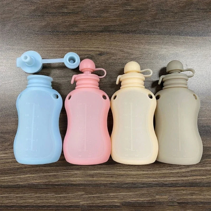 Sachet réutilisable en silicone de 150 ml pour aliments pour bébé – Conservation étanche du lait et des purées