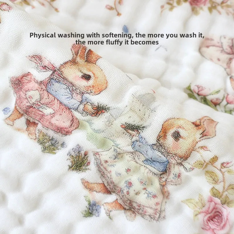 3/5-Piece Baby Towel Set – 6-Layer Cotton Muslin Burp & Face Cloths