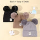 Ensemble d'hiver mignon pour bébé : bonnet et écharpe en laine avec oreilles d'ours.