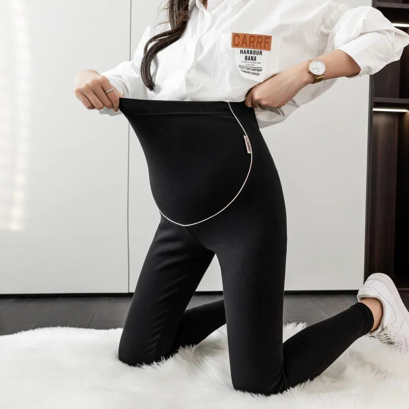 « Leggings de maternité épais quatre saisons – Pantalon de grossesse chaud en polaire »