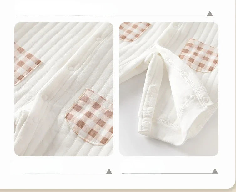 Combinaison bébé nouveau-né, vêtements d'hiver, barboteuse épaisse, garçon et fille, body ours brodé mignon, vêtements d'automne 0-1-3-6 mois