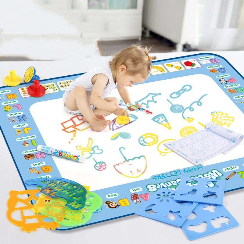 Magic Water Drawing Mat 100x80cm – Reusable Montessori Painting & Doodle Toy