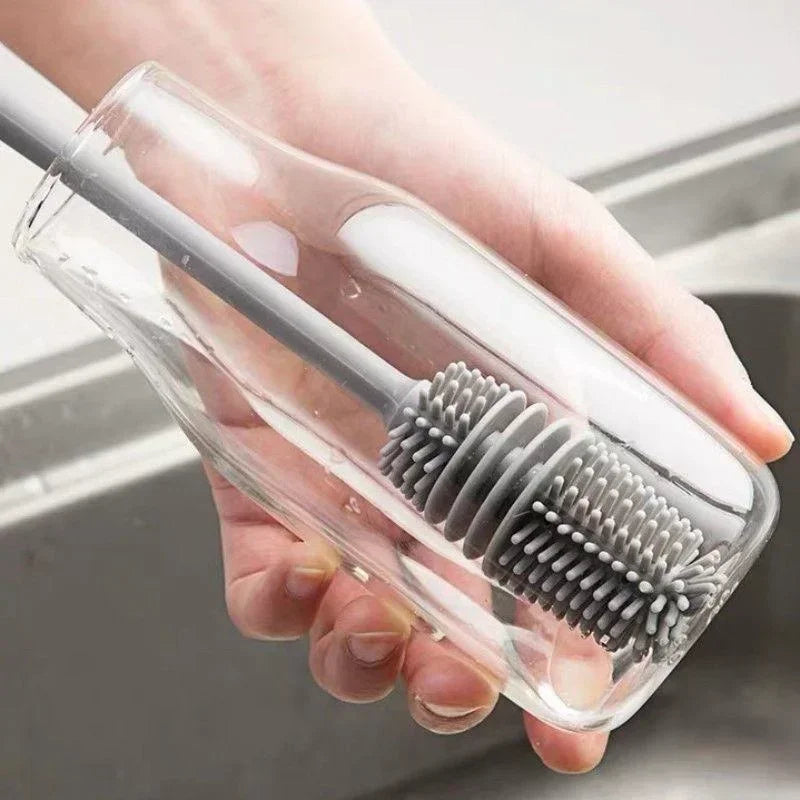 Long Handle Silicone Brush | Bottle, Cup & Glass Cleaning Tool