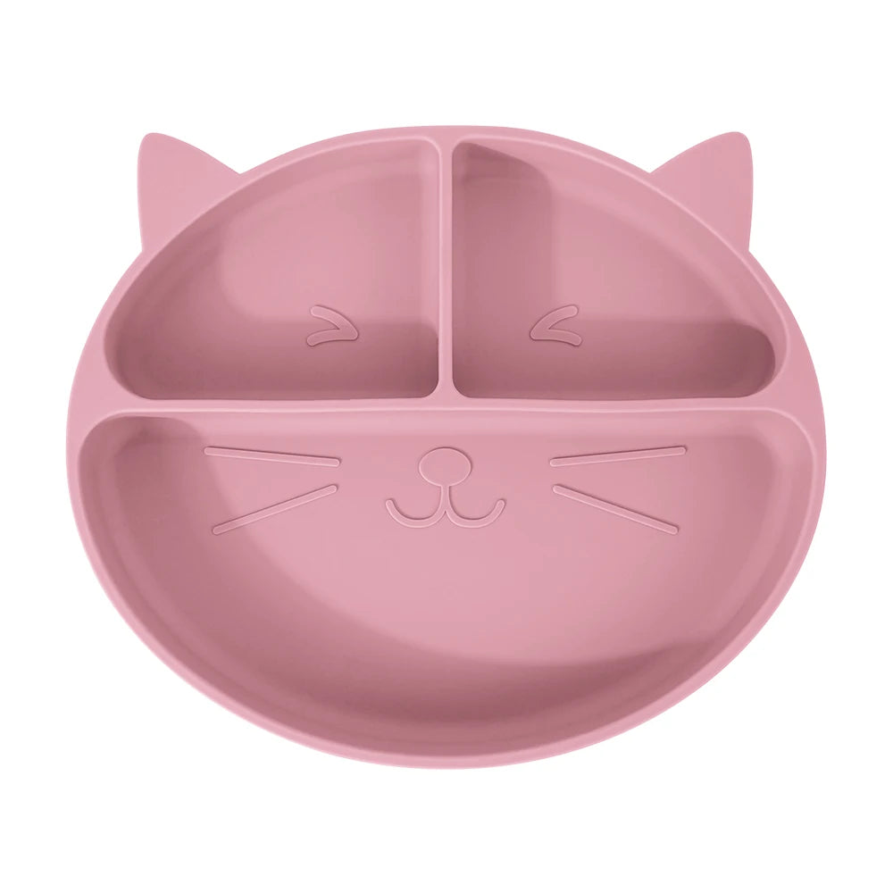 Ensemble repas pour tout-petits – Assiette et bol antidérapants en silicone à motifs.