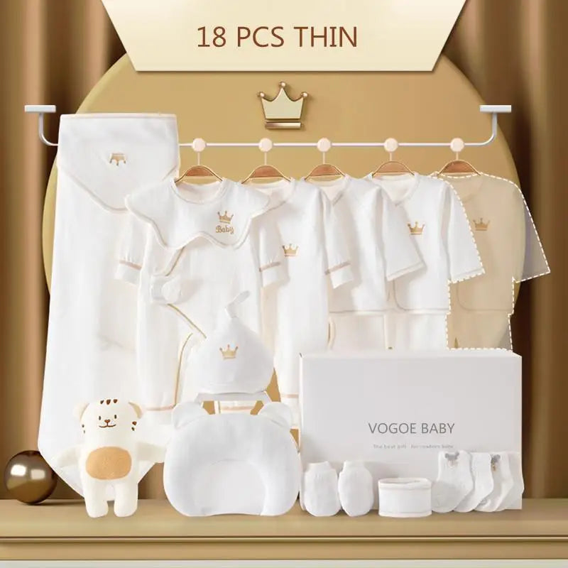 15/17/18/20-Piece Newborn Baby Set – 100% Cotton Unisex Clothing (0–6M)