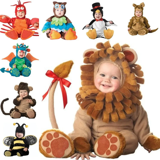 Infant Baby Rompers – Lion & Dinosaur Christmas/Halloween Costume (6–24M)