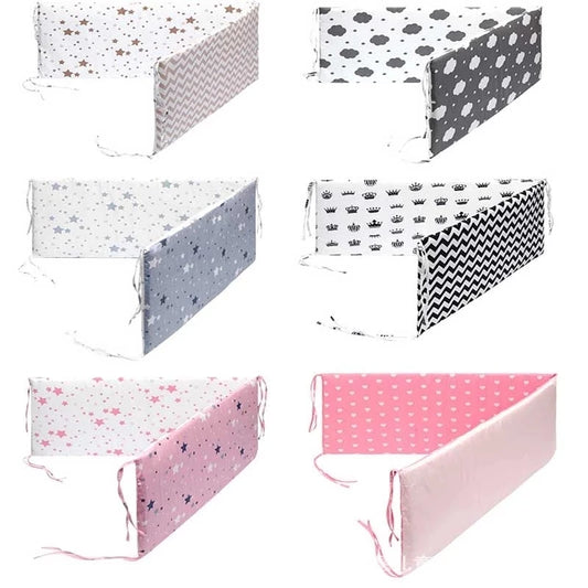 Baby Crib Bumper – Cotton Zipper Bed Fence for Infant Safety